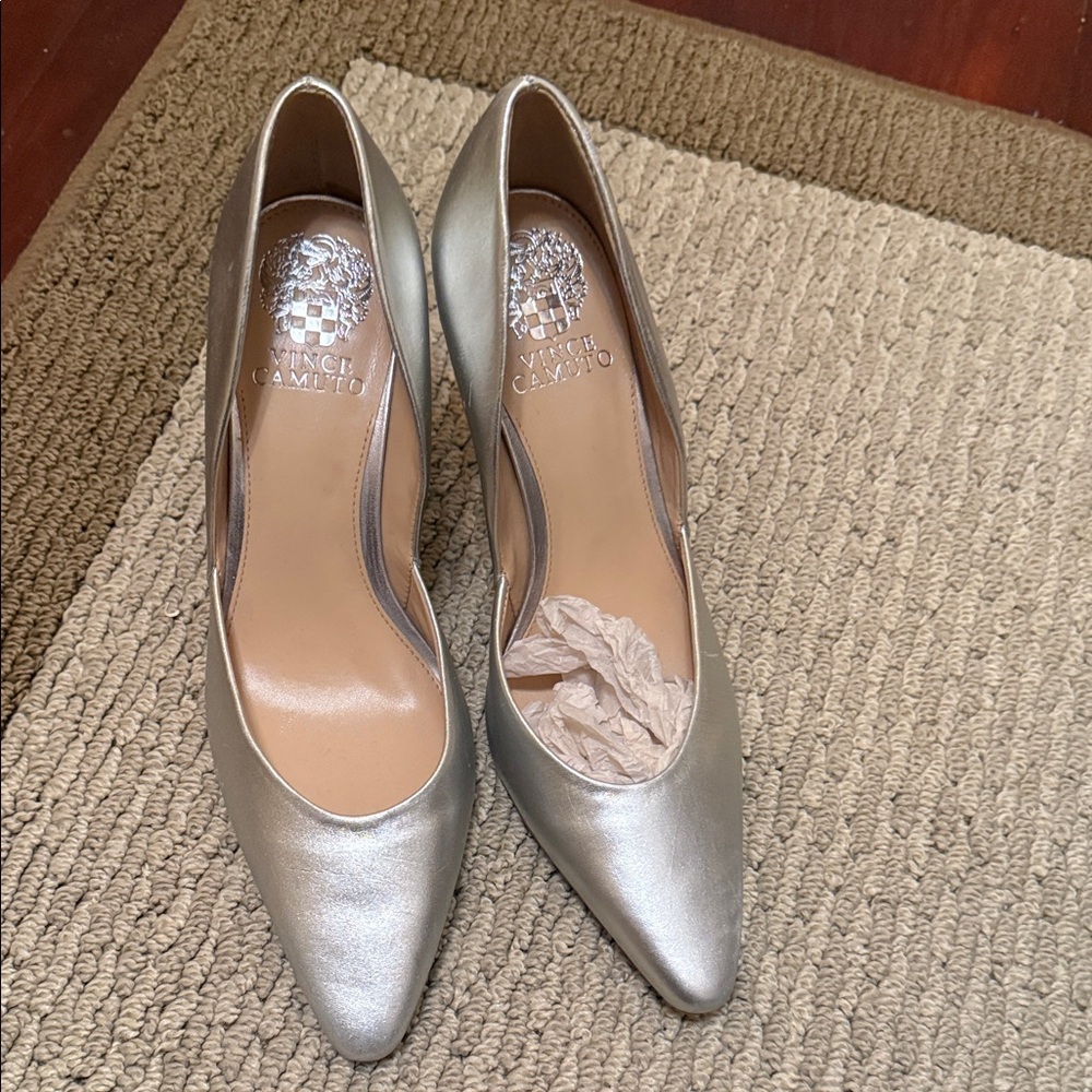 Vince Camuto Metallic Silver Heels